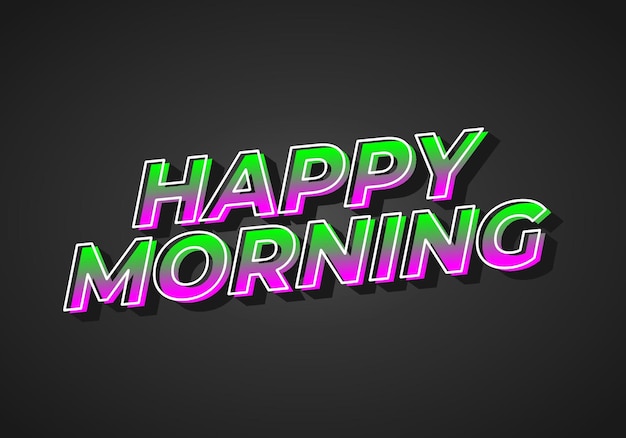 Buenos días efecto de texto en 3D aspecto llamativo color