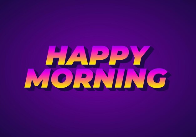 Buenos días efecto de texto en 3D aspecto llamativo color