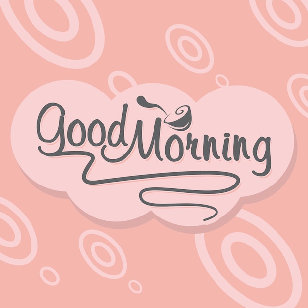 Buenos días ilustración vectorial sobre fondo rosa
