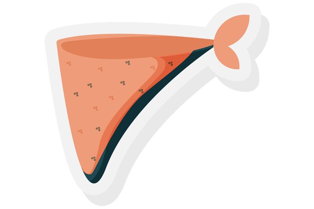 Bufanda Naranja Etiqueta Engomada Vector Ilustración