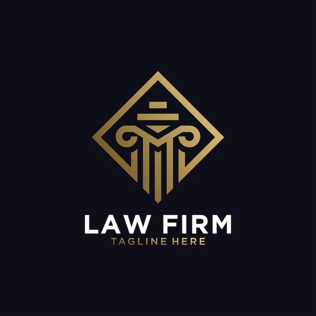 Bufete de abogados con inspiración en el diseño del logotipo moderno de la letra m