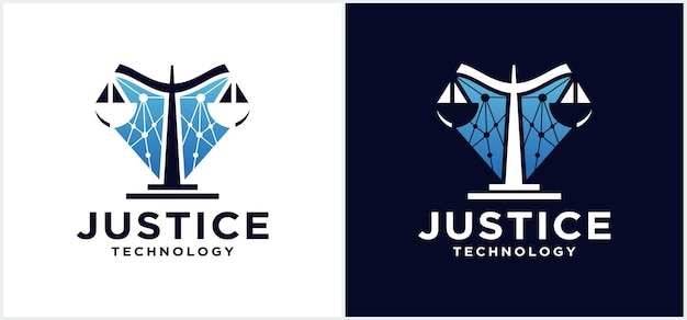 Bufete de abogados y logotipo de tecnología de abogados, justicia legal, servicio de abogados, plantilla de logotipo vectorial