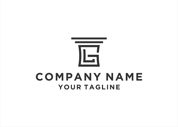 bufete de abogados pilar lg o plantilla de diseño de logotipo gl
