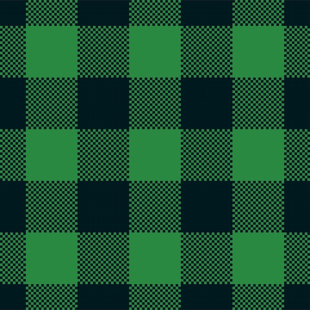 Buffalo plaid patten sin costuras vector a cuadros negro verde plaid texturizado fondo estampado de tela navideña tradicional textura de cuadros de guinga de franela para estampado de moda fondo del día de san patricio