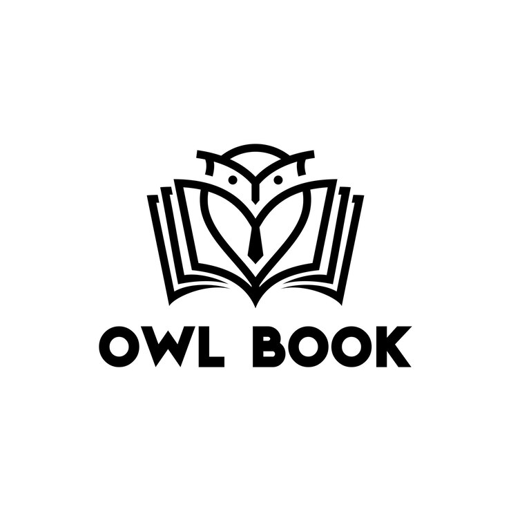 Búho Libro Logo Premium