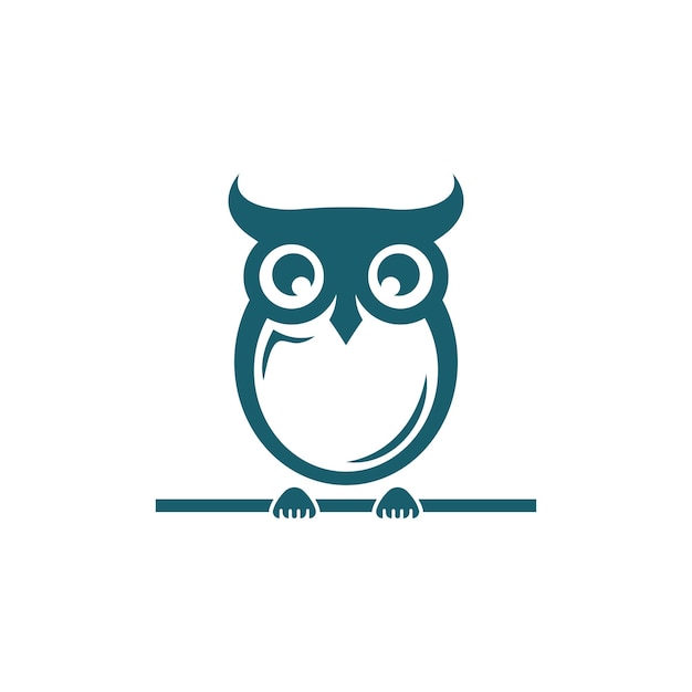 Búho logo icono diseño animal y simple negocio