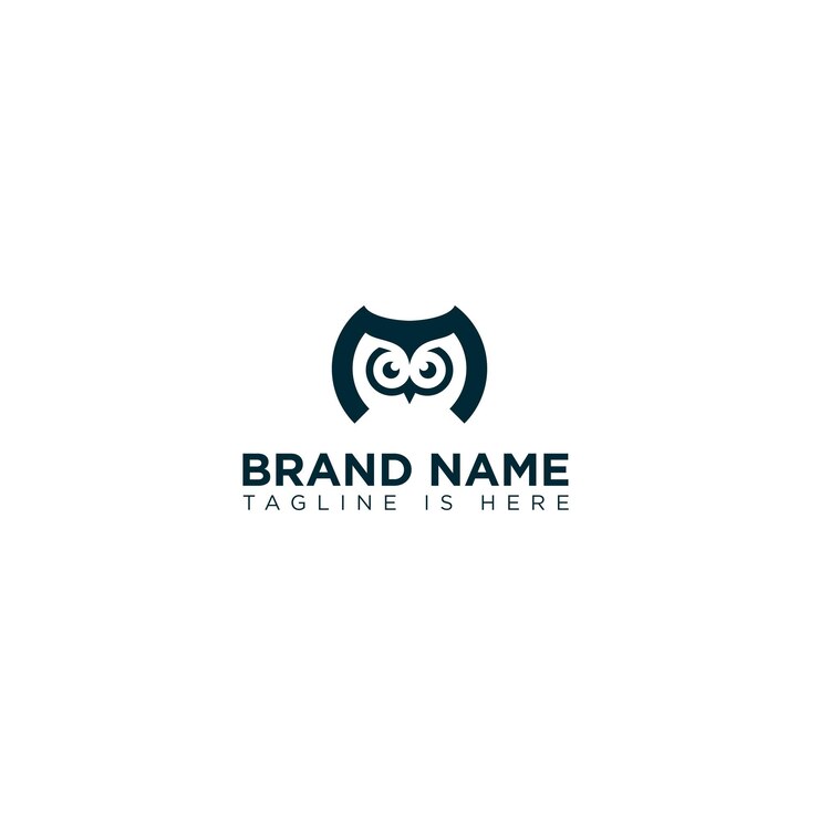 búho con logotipo de letra m