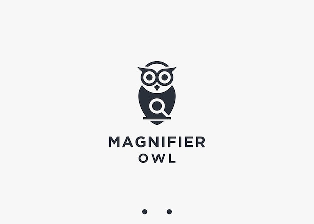 búho con lúpula diseño de logotipo ilustración de silueta vectorial