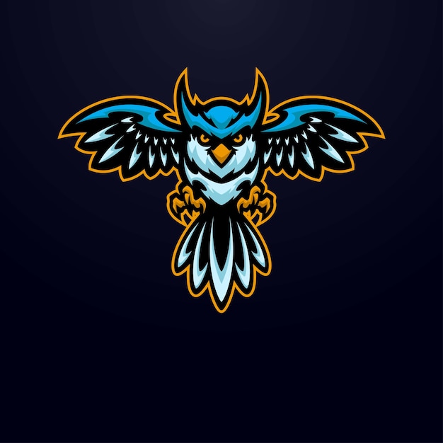 Búho mascota logo esport ilustración premium vector