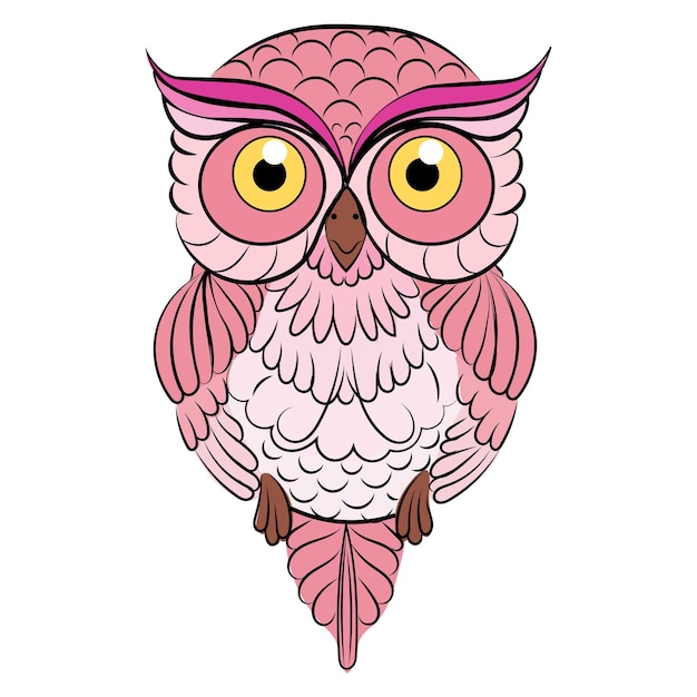 Vector búho rosa