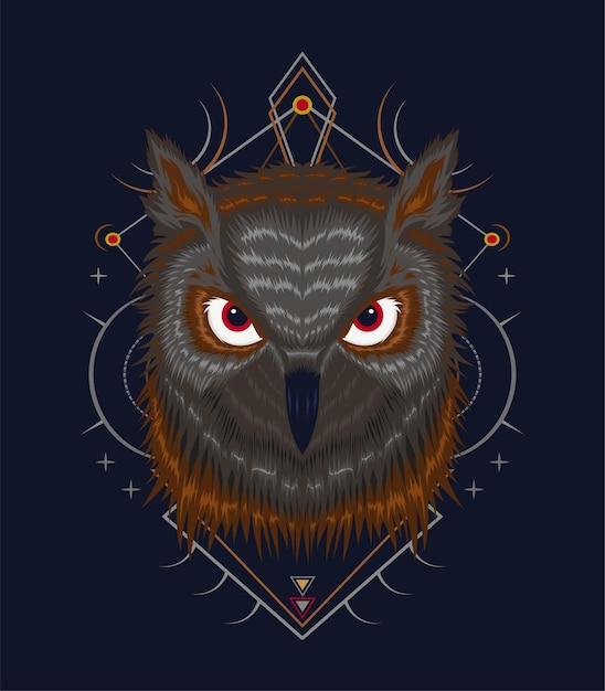 buho, vector, ilustración, de, buho