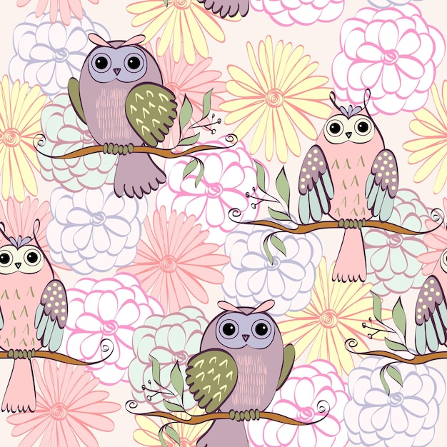 Búhos de dibujos animados