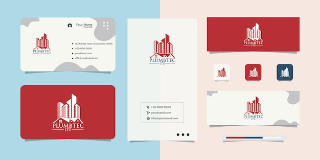 Building concept diseño de logotipos y tarjetas de visita