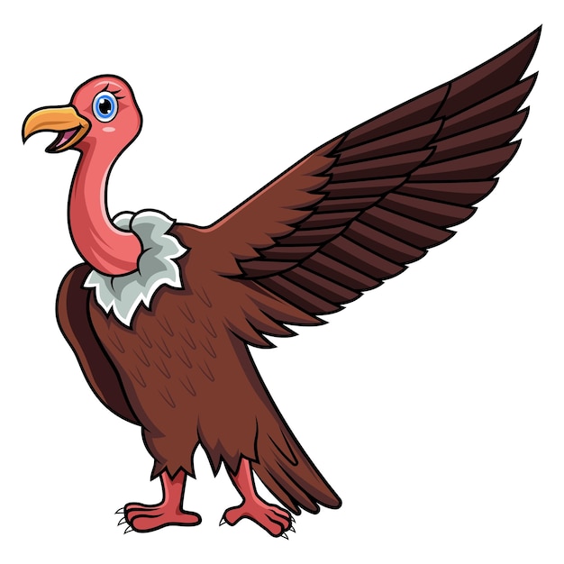 Buitre de dibujos animados agitando las alas