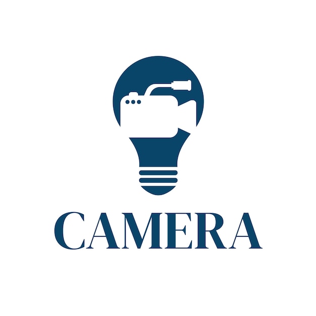 Bulb Camera Camera Film Movie Video Cinema Diseño del logotipo de la producción