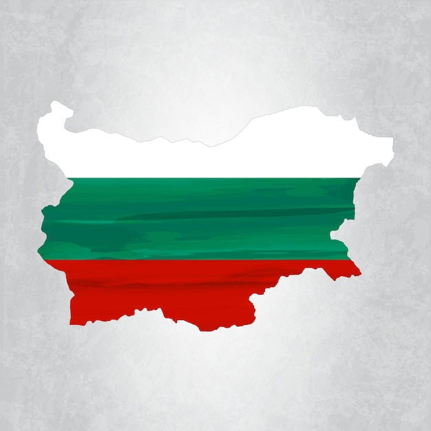 Bulgaria mapa con bandera