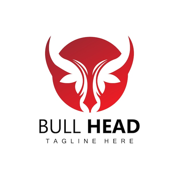 Bull Head Logo Granja Animal Vector Ganadería Ilustración Empresa Marca Icono