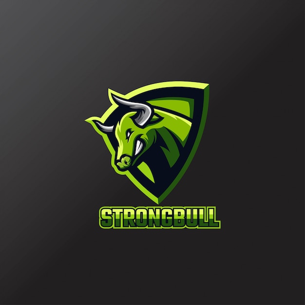 Bull logo esport team color verde