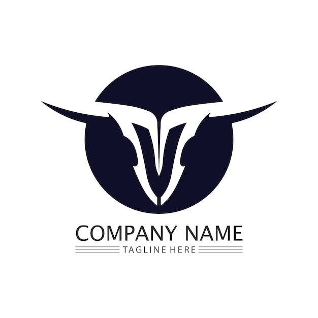Bull logo y símbolos vector plantilla iconos aplicación