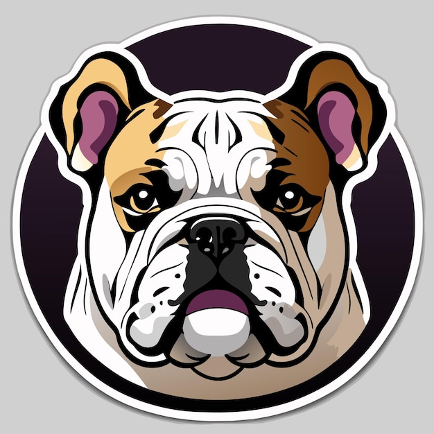 Vector bulldog australiano adhesivo de dibujos animados dibujado a mano icono concepto ilustración aislada