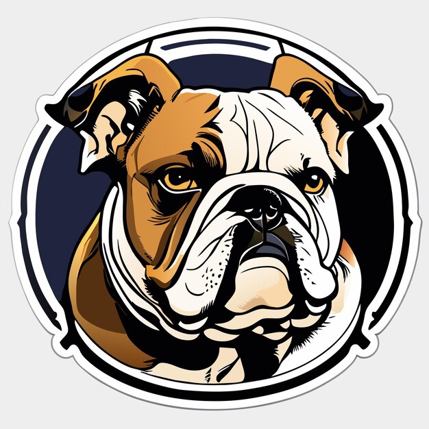 Vector bulldog australiano adhesivo de dibujos animados dibujado a mano icono concepto ilustración aislada