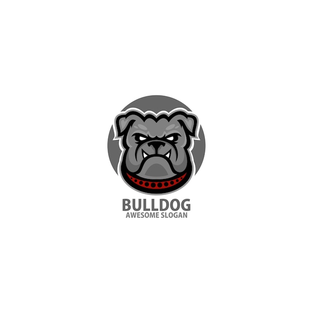 Bulldog enojado la mascota del logotipo de esport