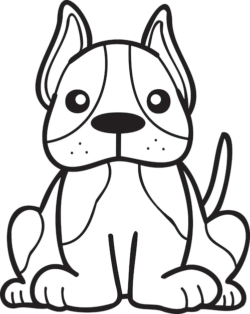 Bulldog francés dibujado a mano sentado esperando la ilustración del propietario en estilo garabato