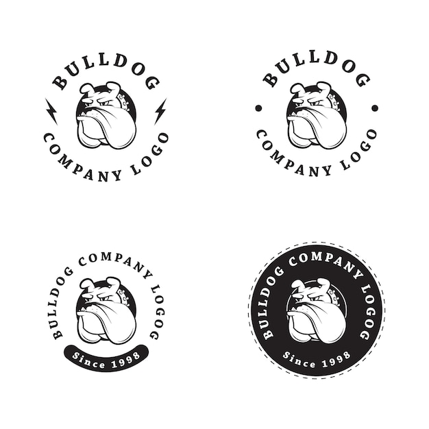 Bulldog logo bw 4 versiones