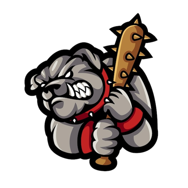 Bulldog Mascot Sport Logo en ilustración vectorial