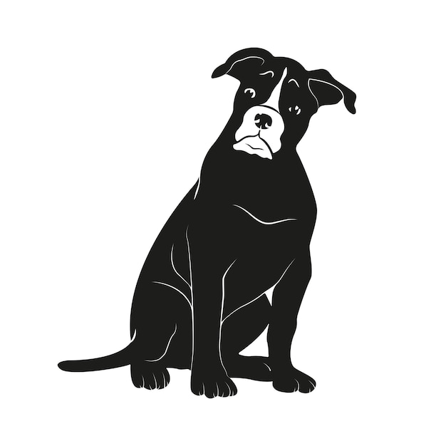 Vector bulldog perro animal silueta ilustración