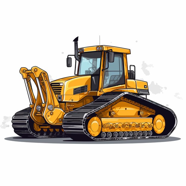 bulldozer en el trabajo vector