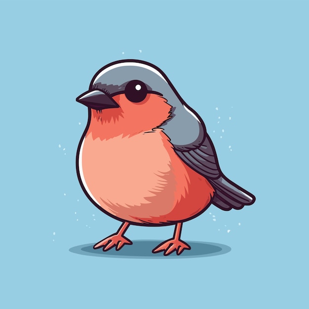 Vector bullfinch bird icono de dibujos animados ilustración vectorial de bullfinch bird