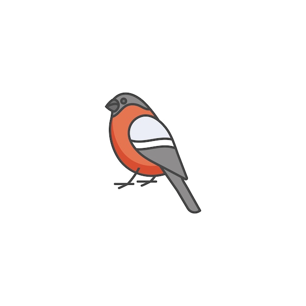 Bullfinch de diseño de icono lineal vectorial sobre fondo blanco Bullfinch coloridos emblemas o insignias