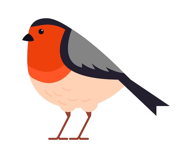 Bullfinch pájaro icono ilustración vectorial