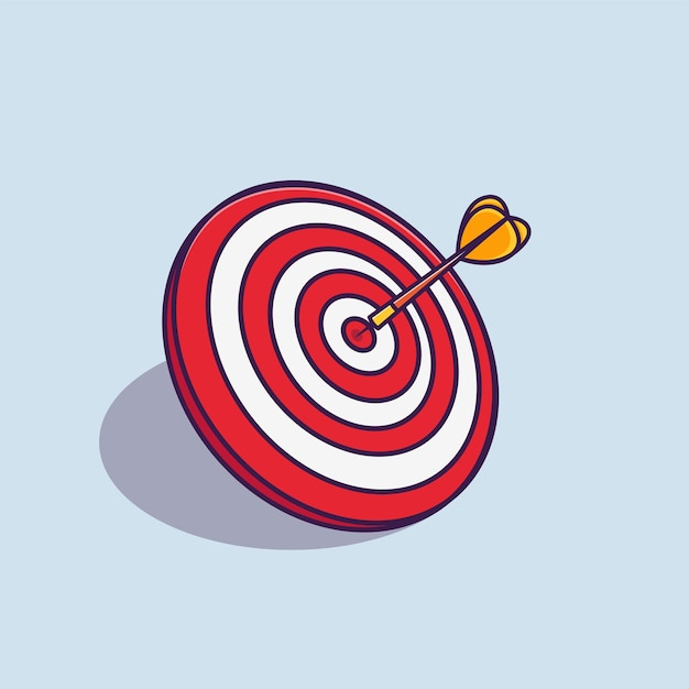 Bullseye dibujos animados vector icono ilustración objeto aislado