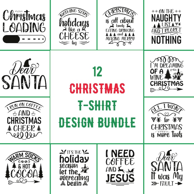 Bundle de diseño de camiseta de Navidad Bundle de camiseta de Navidad Bundle de camiseta Bundle de camiseta