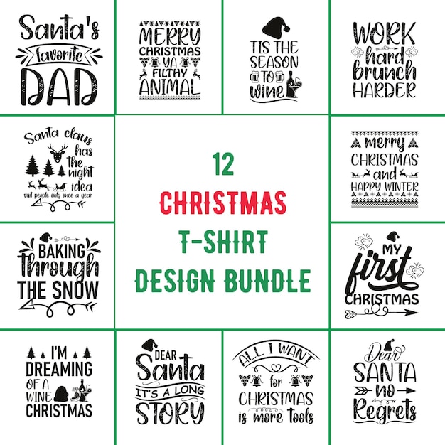 Bundle de diseño de camiseta de Navidad Bundle de camiseta de Navidad Bundle de camiseta de Navidad Bundle de diseño