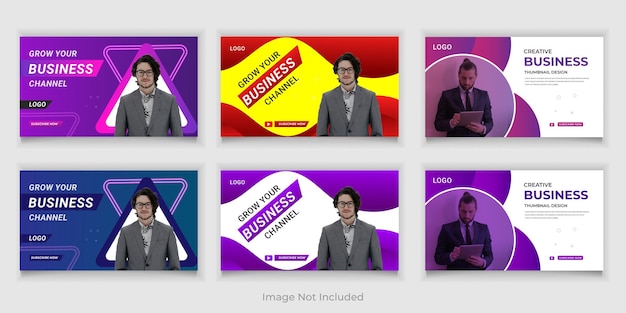 Bundle Online Business Video Thumbnail y Social Media O Diseño de plantillas de banners web