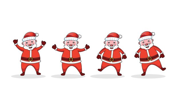 Bundle Santa Claus Icon Vector Ilustración Estilo de dibujos animados plano adecuado para la web y el banner