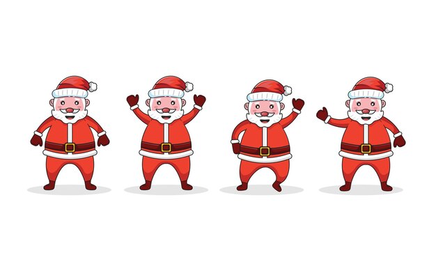 Bundle Santa Claus Icon Vector Ilustración Estilo de dibujos animados plano adecuado para la web y el banner