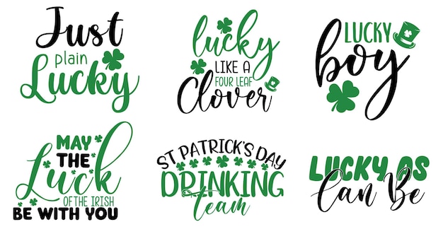 Bundle de svg del Día de San Patricio Diseño vectorial dibujado a mano para tarjeta, estandarte, taza, camiseta de invitación