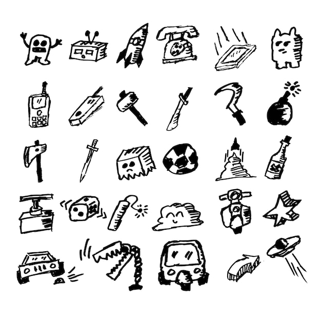 Vector bundle vectorial de estilo doodle dibujado a mano