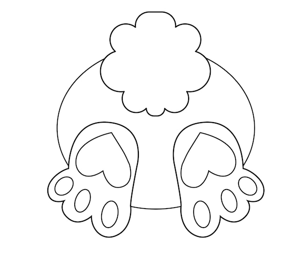 Vector bunny butt lindo personaje simple dibujado a mano ilustración vector dibujos animados ilustración conejo divertido