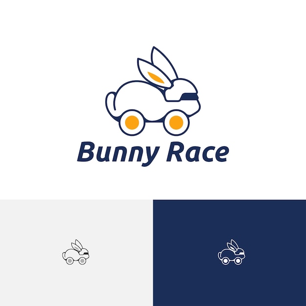 Bunny Race Rabbit Car Fun Ride Logotipo automotriz