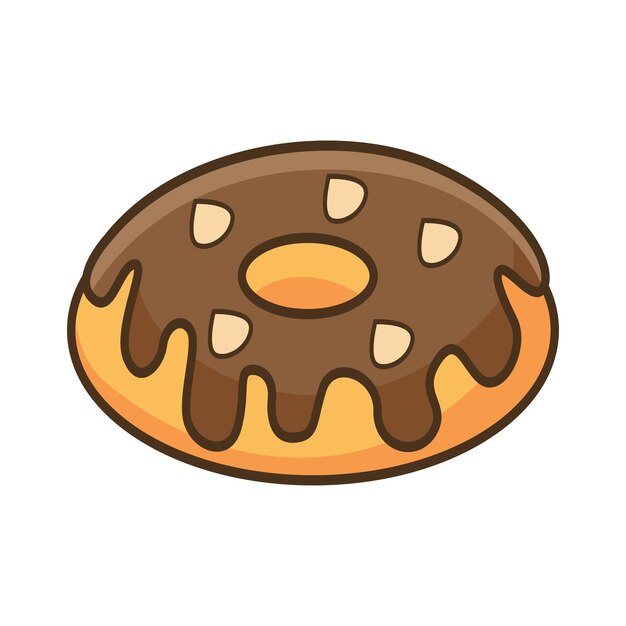 buñuelo de chocolate sobre fondo blanco