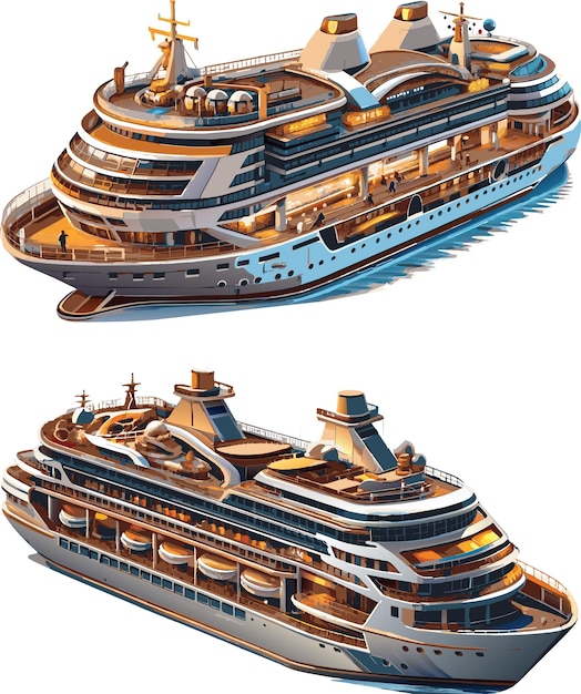 Vector buque de crucero de lujo