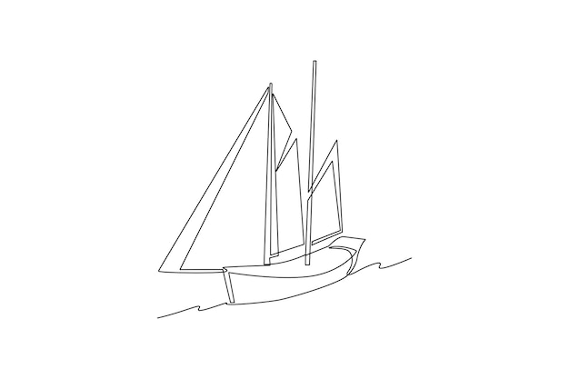 Buque de vela de lujo Vida laboral de marinero Concepto minimalista