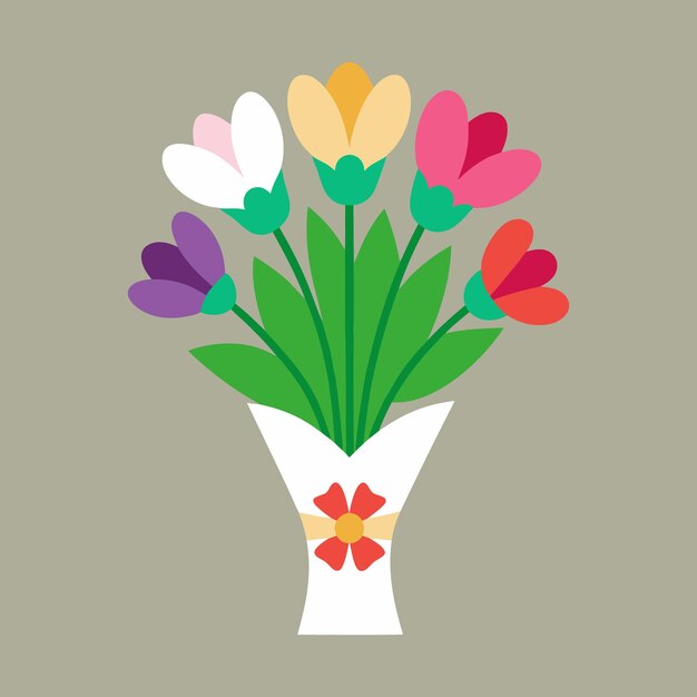 Buquetes de flores frescas Ilustración vectorial