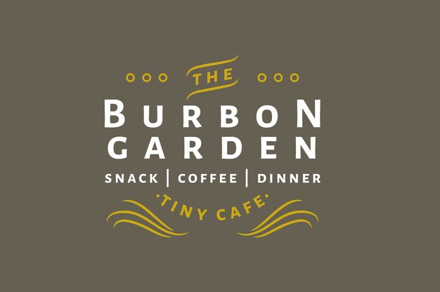 Burbon Garden - Aperitivo | Café | Cena - Logotipo Vintage