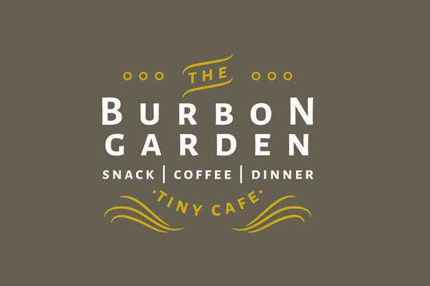 Vector burbon garden - aperitivo | café | cena - logotipo vintage